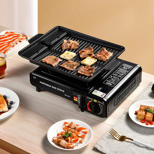 Horno portátil para exteriores con fuego ajustable, 2900W, unidad de cocina ligera, equipo de cocina para camping, barbacoa y cocina de olla caliente, con caja de almacenamiento.
