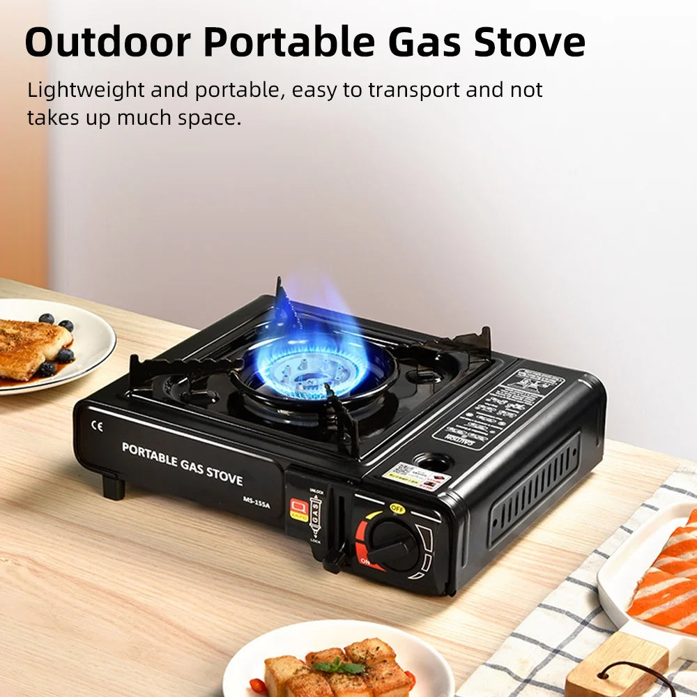 Horno portátil para exteriores con fuego ajustable, 2900W, unidad de cocina ligera, equipo de cocina para camping, barbacoa y cocina de olla caliente, con caja de almacenamiento.