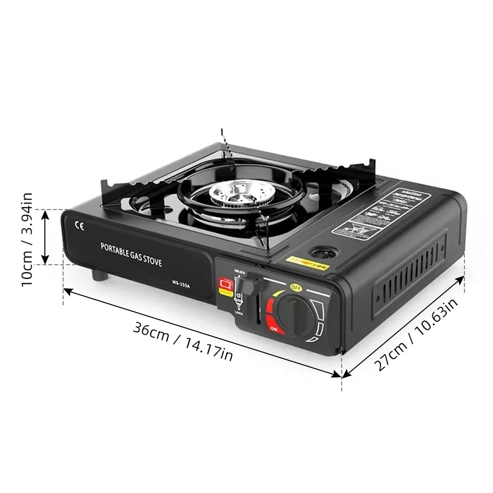 Horno portátil para exteriores con fuego ajustable, 2900W, unidad de cocina ligera, equipo de cocina para camping, barbacoa y cocina de olla caliente, con caja de almacenamiento.