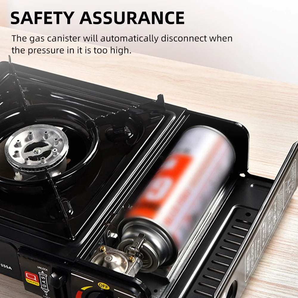 Horno portátil para exteriores con fuego ajustable, 2900W, unidad de cocina ligera, equipo de cocina para camping, barbacoa y cocina de olla caliente, con caja de almacenamiento.