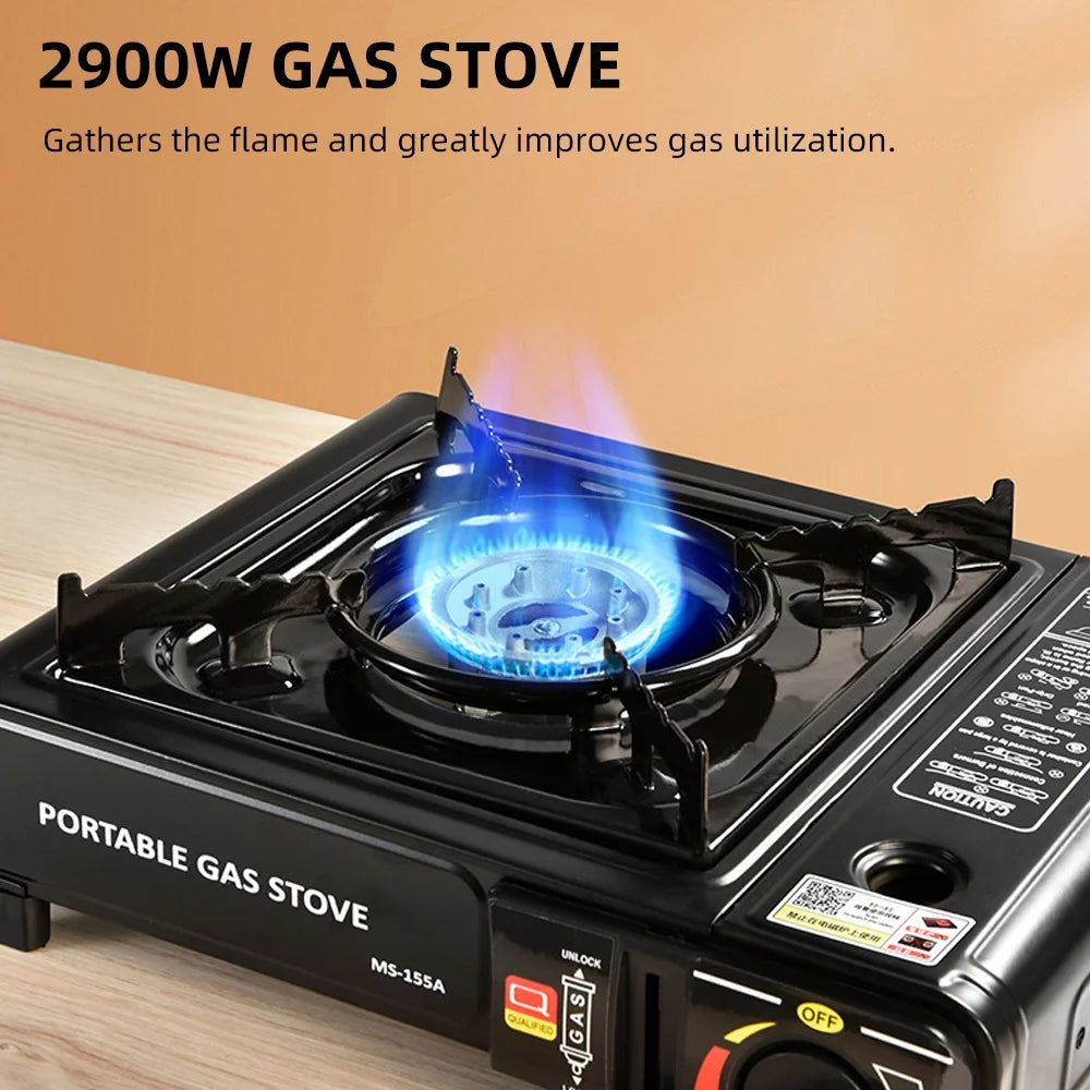 Horno portátil para exteriores con fuego ajustable, 2900W, unidad de cocina ligera, equipo de cocina para camping, barbacoa y cocina de olla caliente, con caja de almacenamiento.